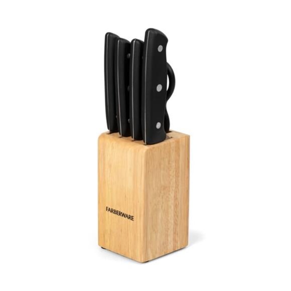 Classic Stainless Steel 6-Piece Tripe-Riveted Knife Set with Black - Picture 1 of 7